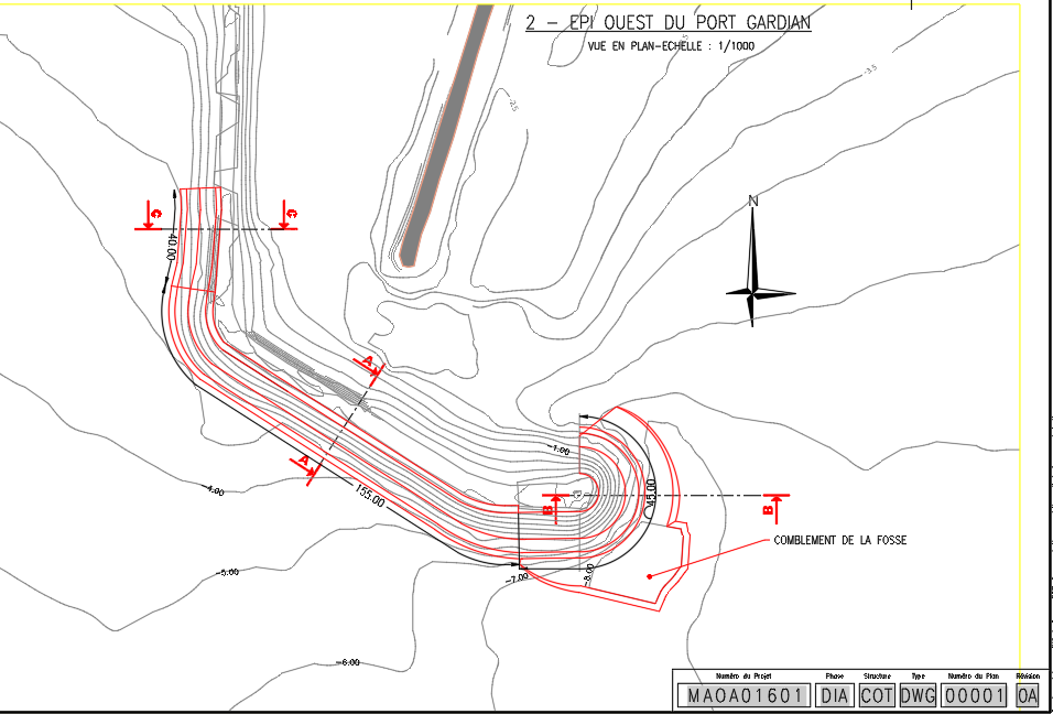 Vue en plan des travaux