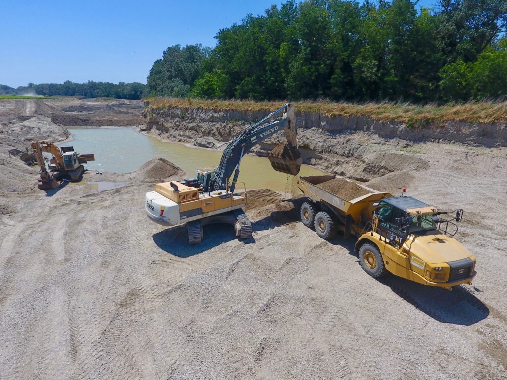 Extraction des matériaux depuis la lône