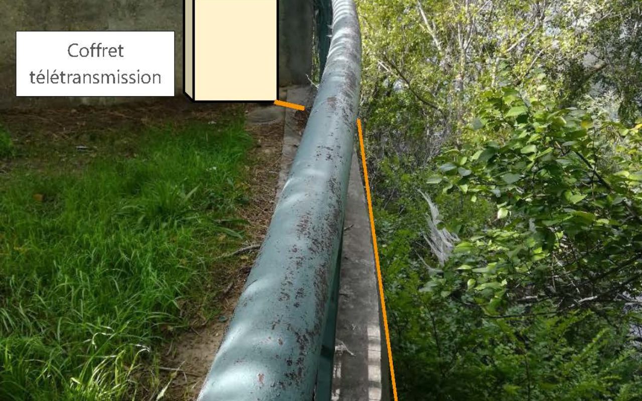 Photo montage pose d'une sonde piézo sur les quais de Tarascon
